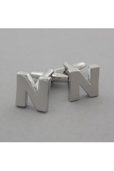 Men's Silver Metal Cufflink