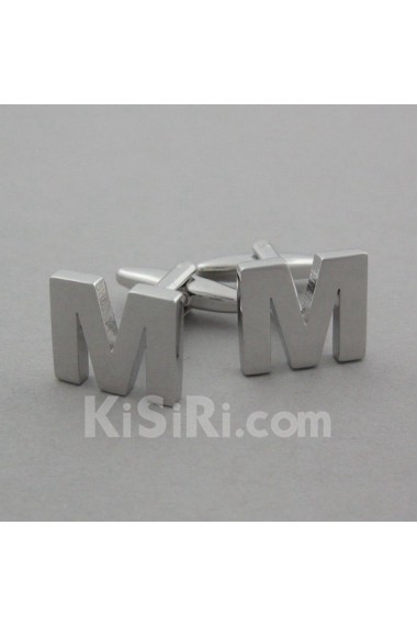 Men's Silver Metal Cufflink