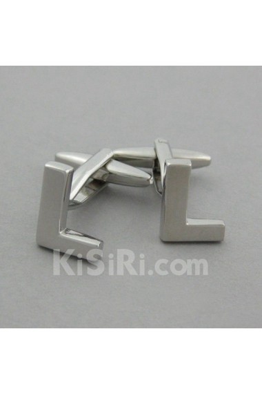 Men's Silver Metal Cufflink