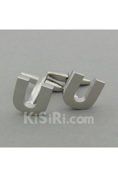 Men's Silver Metal Cufflink