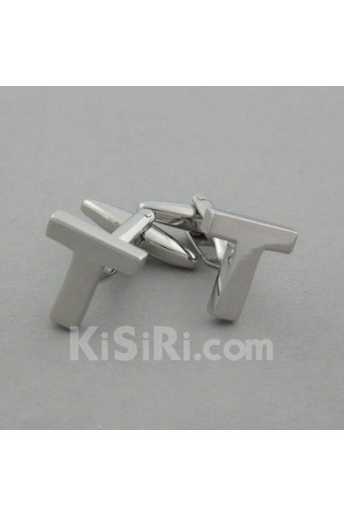 Men's Silver Metal Cufflink