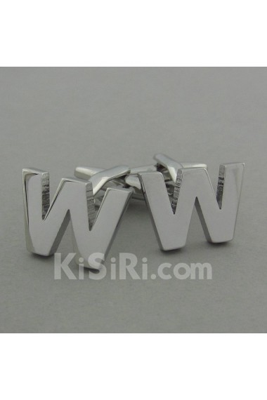 Men's Silver Metal Cufflink