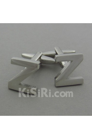 Men's Silver Metal Cufflink