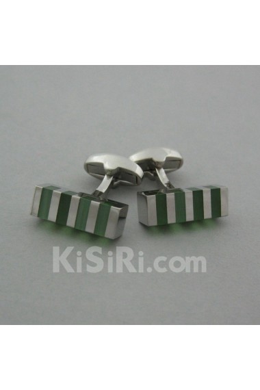 Men's Green Opal Metal Cufflink