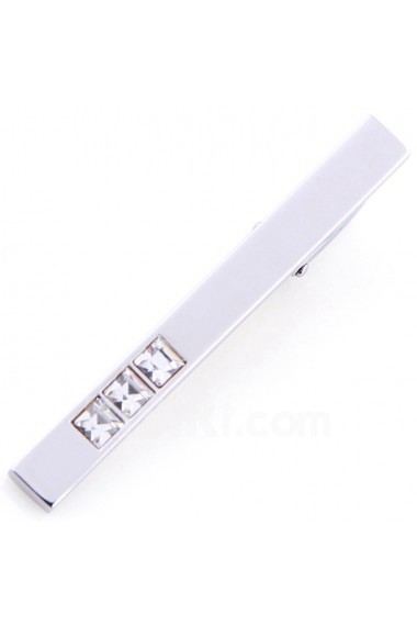 Men's White Metal Tie Bar