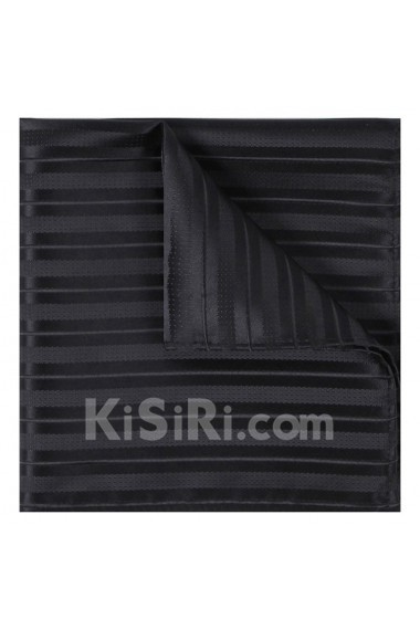 Men's Black Microfiber Pocket Square 