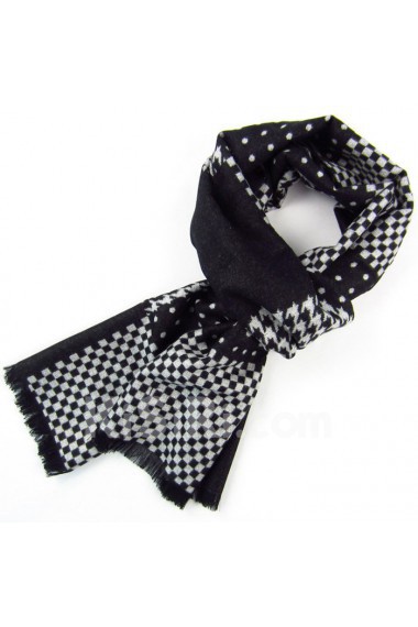 Men's Black Cotton Scarf