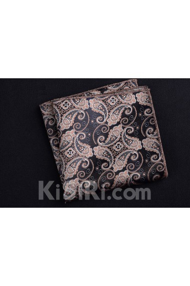 Brown Cotton-Microfiber Blended Pocket Square