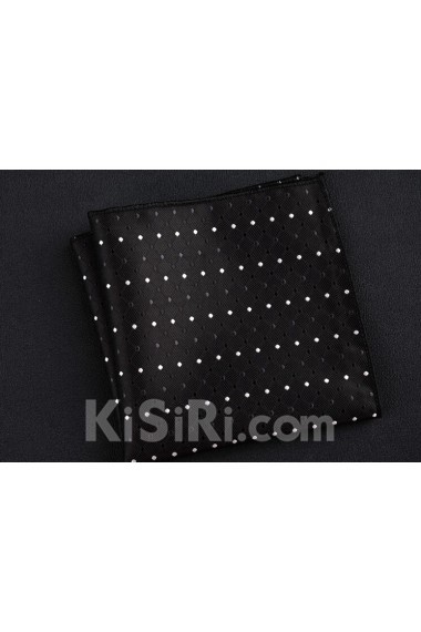 Black Cotton-Microfiber Blended Pocket Square