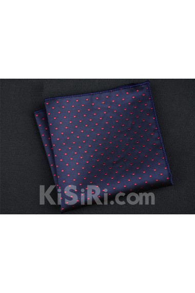 Blue Cotton-Microfiber Blended Pocket Square