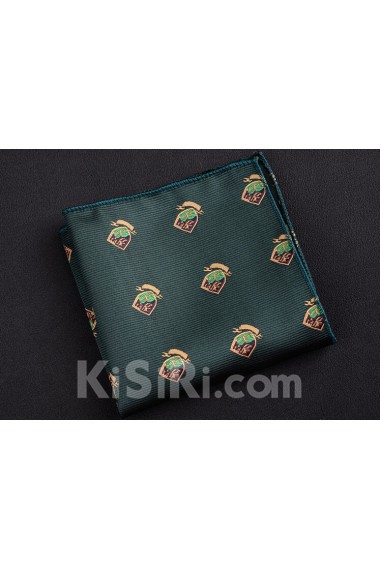 Green Cotton-Microfiber Blended Pocket Square