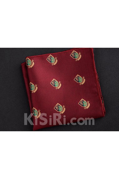 Red Cotton-Microfiber Blended Pocket Square