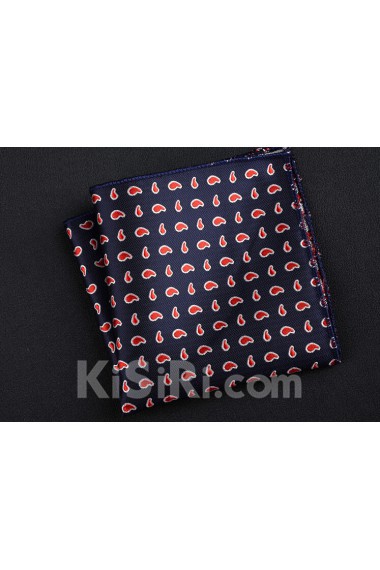 Blue Cotton-Microfiber Blended Pocket Square