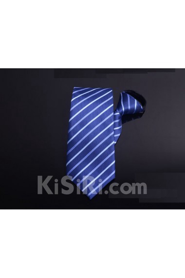 Blue Striped Microfiber Necktie