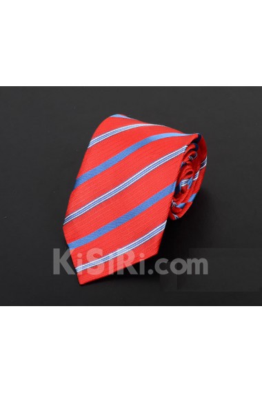 Red Striped Microfiber Necktie