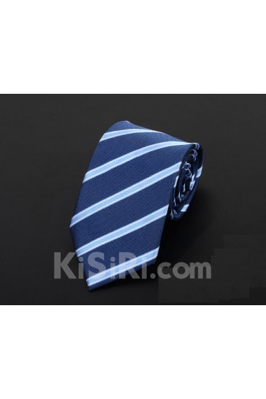 Blue Striped Microfiber Necktie