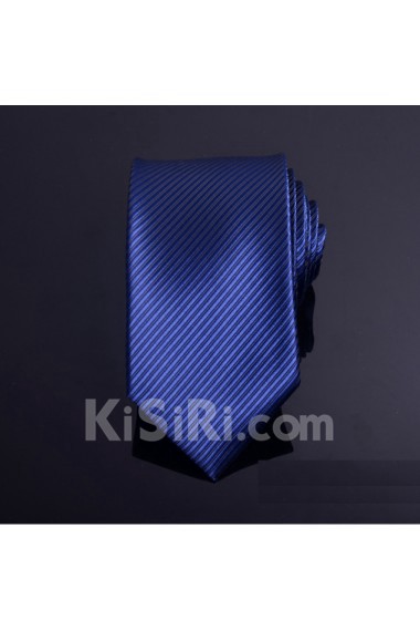 Blue Striped Microfiber Necktie