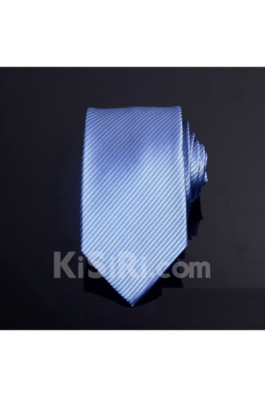 Blue Striped Microfiber Necktie