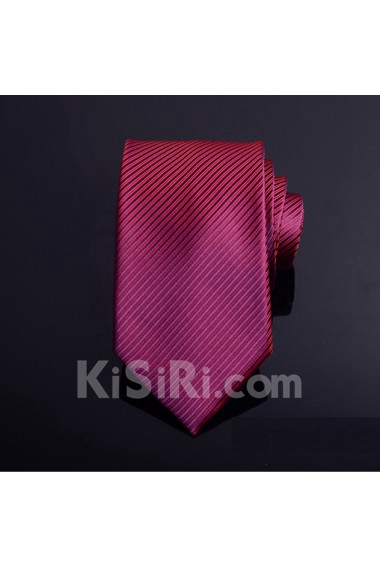 Red Striped Microfiber Necktie