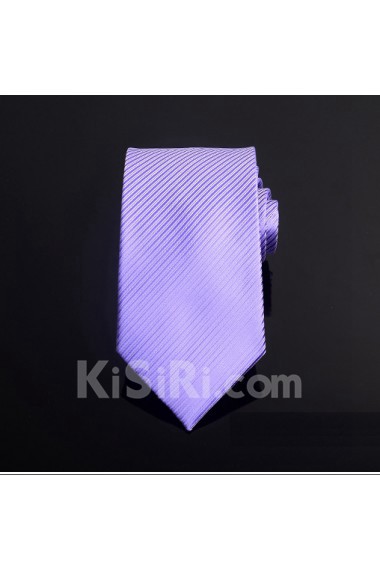 Purple Striped Microfiber Necktie