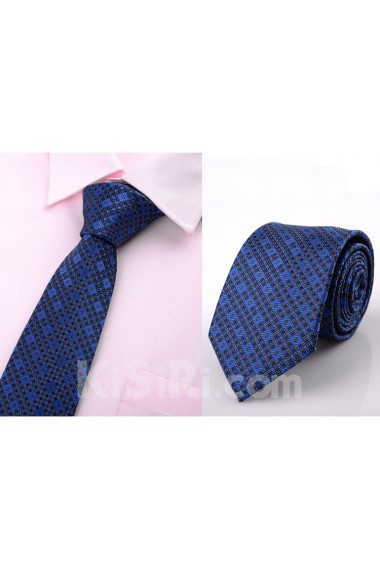 Blue Floral Microfiber Necktie