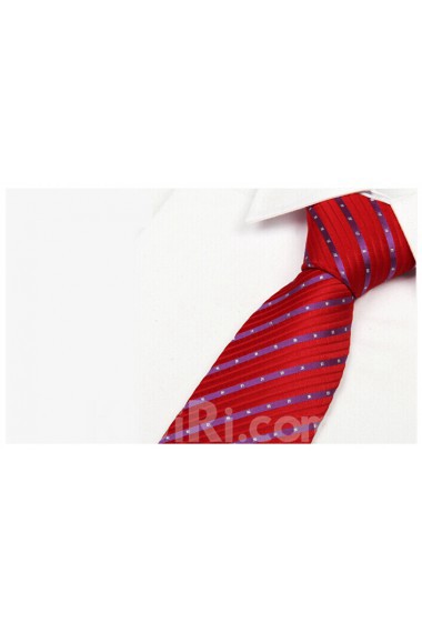 Red Striped Microfiber Necktie