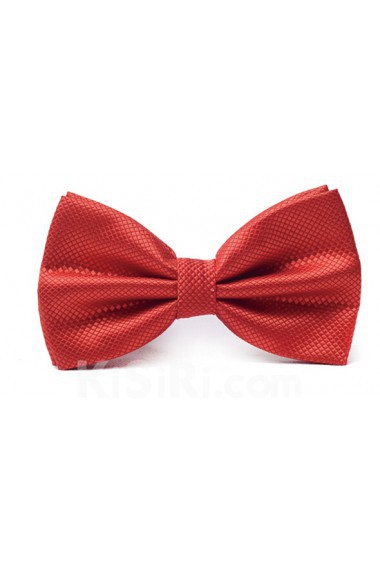 Red Solid Microfiber Bow Tie