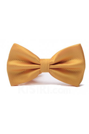 Yellow Solid Microfiber Bow Tie