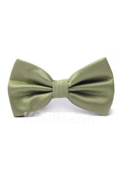 Green Solid Microfiber Bow Tie