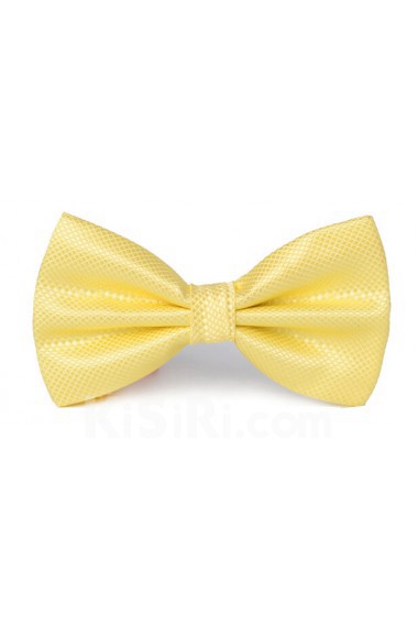 Yellow Solid Microfiber Bow Tie