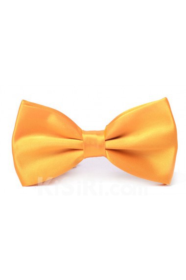 Yellow Solid Microfiber Bow Tie