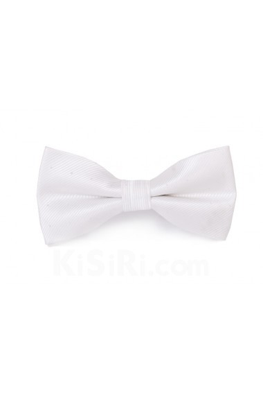 White Polka Dot Microfiber Bow Tie