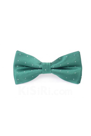 Dark Green Polka Dot Microfiber Bow Tie