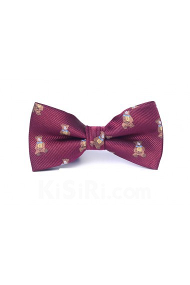 Red Floral Microfiber Bow Tie