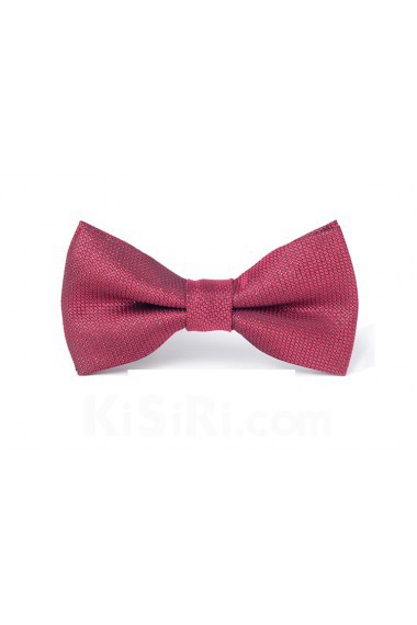 Red Plaid Microfiber Bow Tie