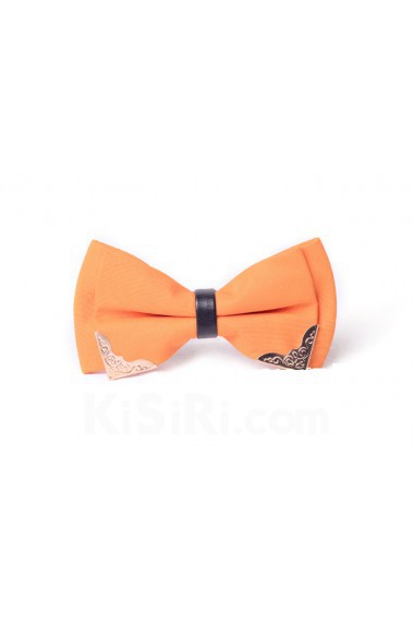 Yellow Solid Microfiber Bow Tie