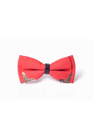 Red Solid Microfiber Bow Tie