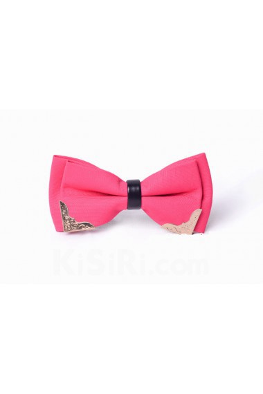 Red Solid Microfiber Bow Tie