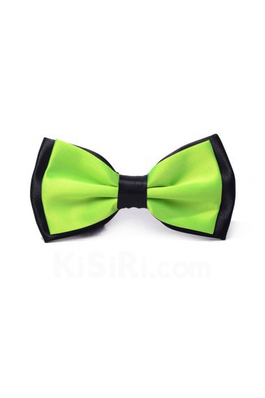 Green Solid Microfiber Bow Tie