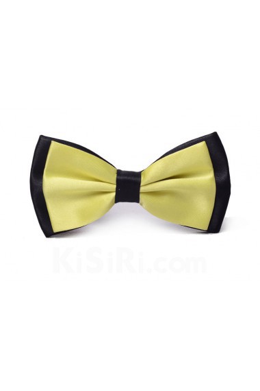 Yellow Solid Microfiber Bow Tie