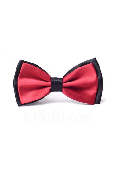 Red Solid Microfiber Bow Tie