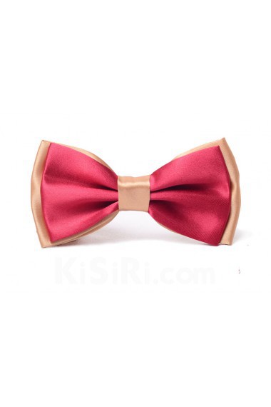 Red Solid Microfiber Bow Tie