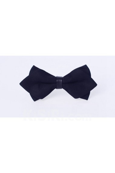 Black Solid Microfiber Bow Tie