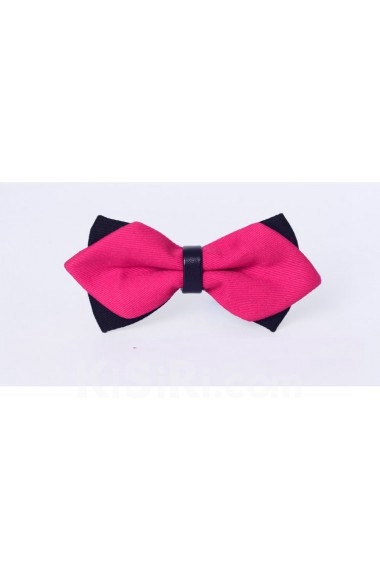 Red Solid Microfiber Bow Tie