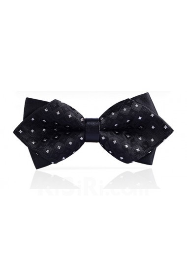 Black Polka Dot Microfiber Bow Tie