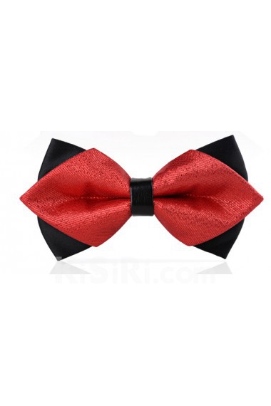 Red Solid Microfiber Bow Tie