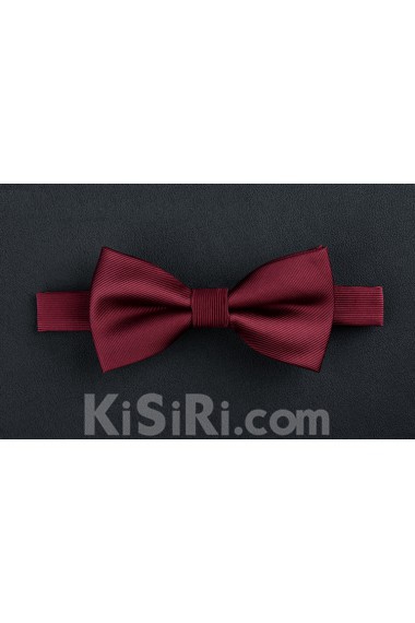 Red Solid Microfiber Bow Tie