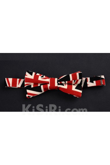 Red Floral Microfiber Bow Tie