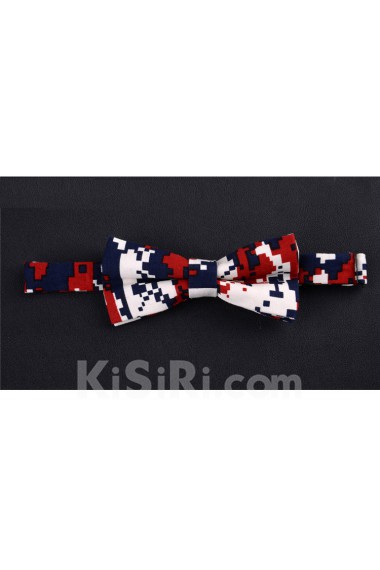 Red Floral Microfiber Bow Tie