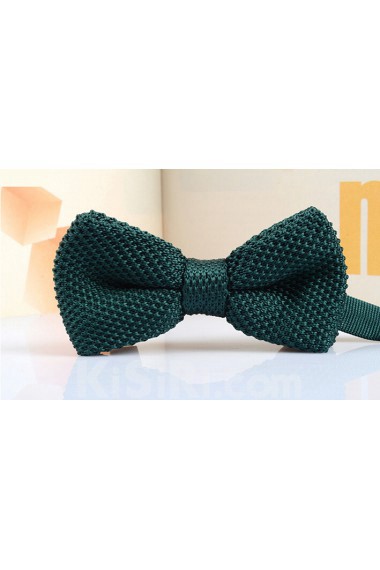 Green Solid Wool Bow Tie